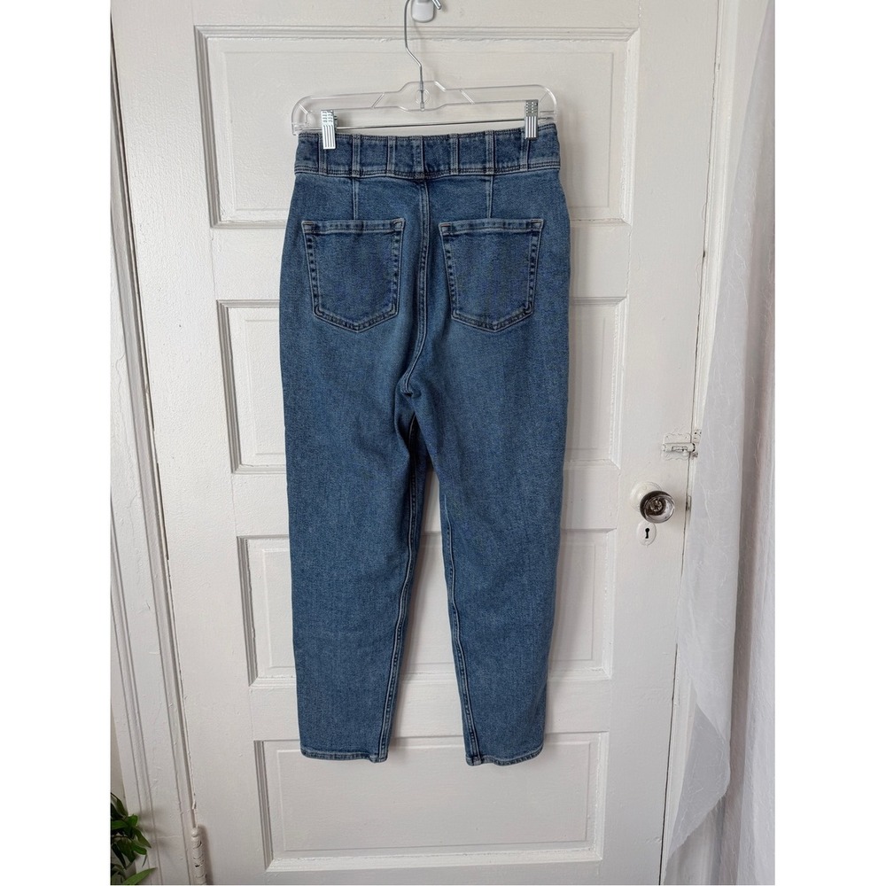 Hollister Ultra High Rise 80's Mom Jeans Vintage Stretch Button Fly Blue Denim - Picture 3 of 15
